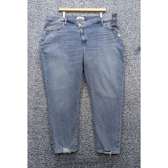 NWT Abercrombie Fitch Super Skinny Ankle High Rise Jeans Womens 24 Short Blue - Picture 1 of 13